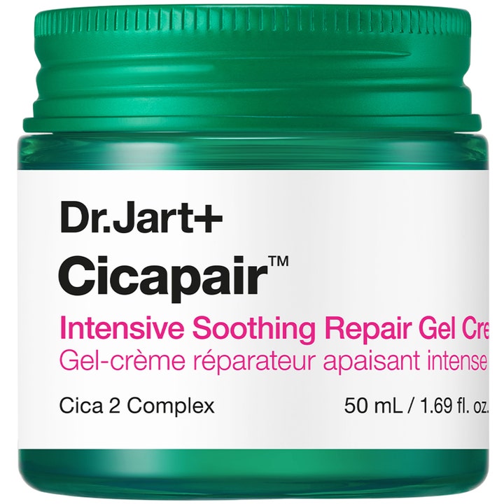 Dr. Jart+ Cicapair Intensive Soothing Repair Gel Cream 50 ml i en grön glasburk som lugnar huden med centella.