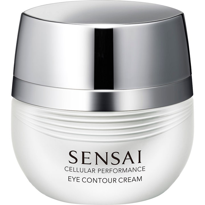 Sensai Cellular Performance Eye Contour Cream 15 ml uppstramande ögonkräm i vit rundad burk med glänsande silverlock