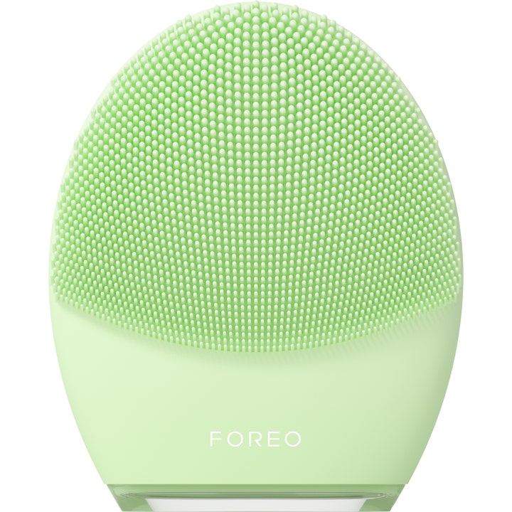 FOREO LUNA 4 ansiktsborste silikon för djuprengöring med mjukt mintgrönt borsthuvud