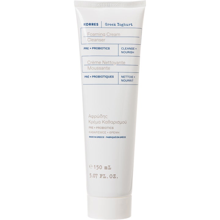 Korres Greek Yoghurt Foaming Cream Cleanser 150 ml tvålfri ansiktsrengöring yoghurt med probiotika i vit plasttub