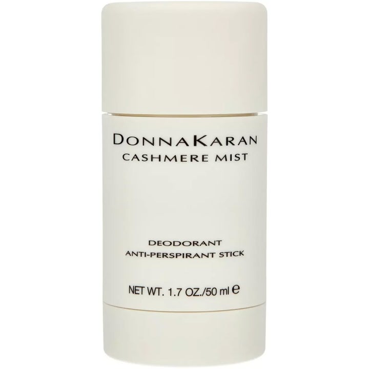 Donna Karan Cashmere Mist deodorant stick 50 ml ger fräschör i en minimalistisk off-white hylsa med svart text