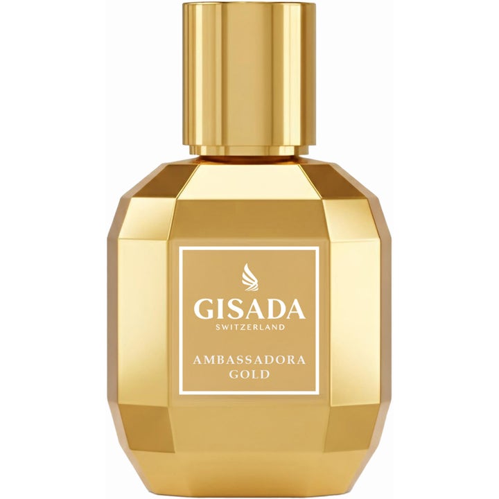 Gisada Ambassadora Gold Eau de Parfum 50 ml parfym dam i en guldglänsande facetterad flaska med guldlock