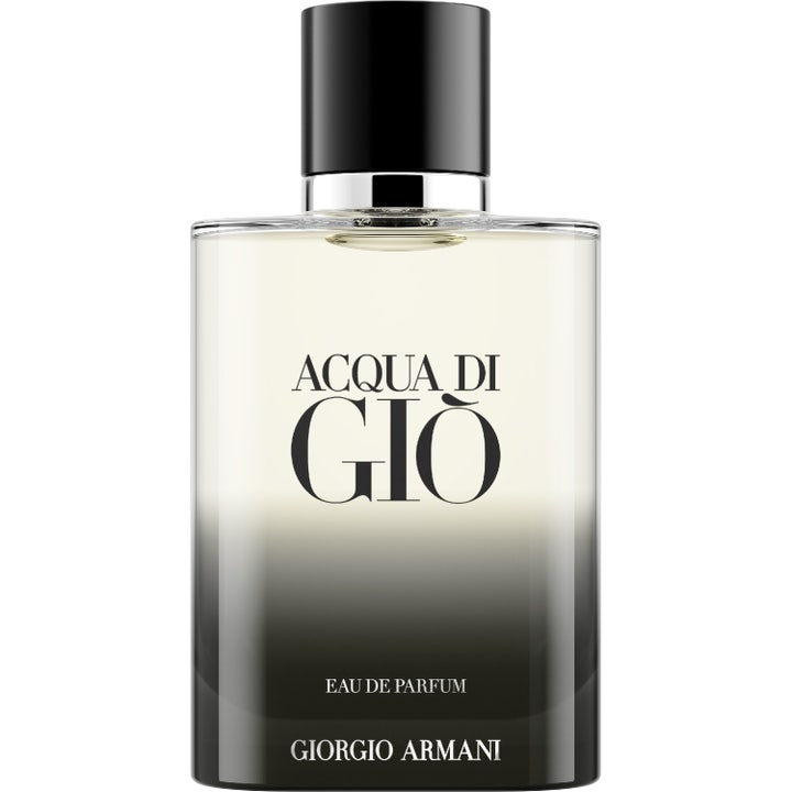 Armani Acqua di Giò Eau de Parfum 100 ml elegant sommarparfym herr i en glasflaska med svart gradient och svart lock