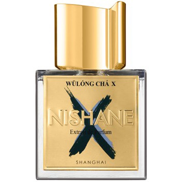 Nishane Wülóng Chá X Extrait de Parfum 100 ml parfym i fyrkantig glasflaska med guldetikett och svart X