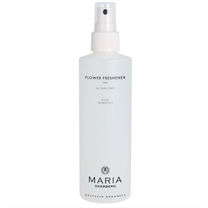 Maria Åkerberg Flower Freshener 125ml alkoholfritt ansiktsvatten med blomsterextrakt och ros infusion i vit sprayflaska