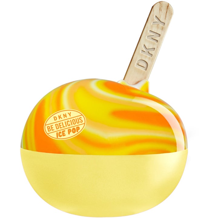 DKNY Ice Pop Summer Collection Citrus Splash 50 ml citrusparfym i rund flaska med gult och orange mönster och glasspinne