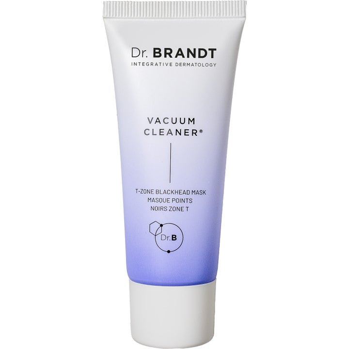 Dr. Brandt Vacuum Cleaner T-Zone Blackhead Mask 30g djuprengörande ansiktsmask i vit och lila tub med vitt lock