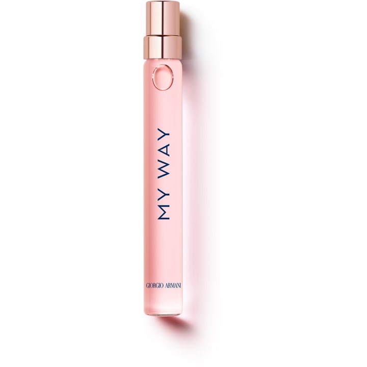 Giorgio Armani My Way Eau de Parfum 10 ml parfym i smal glasflaska med rosa vätska och roséguldfärgad kork