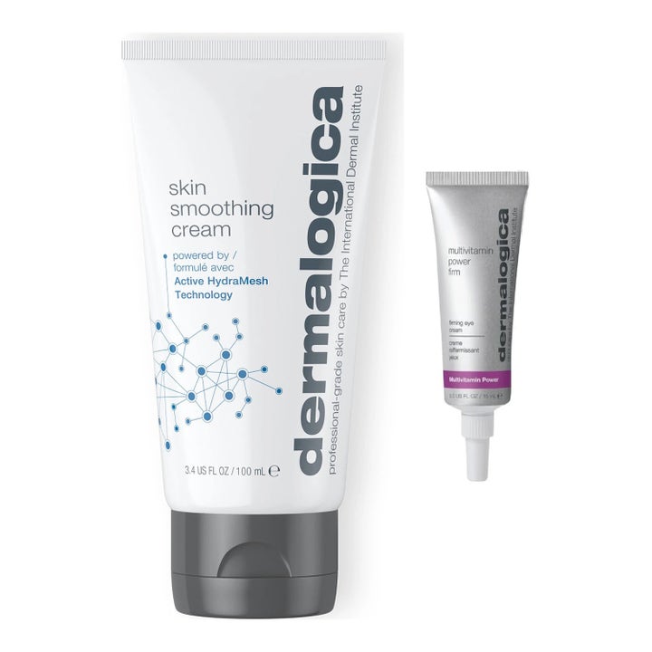 Dermalogica Skin Smoothing Cream och Multivitamin Power Firm 15 ml ger huduppstramning age smart i vit och silverfärgad tub