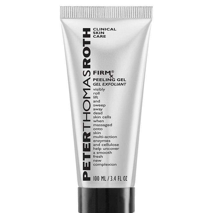 Peter Thomas Roth FIRMx Peeling Gel 100 ml ansiktspeeling för döda hudceller i silvrig tub med svart text