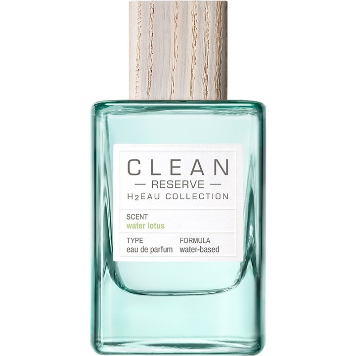 Clean Reserve H2EAU Water Lotus 100 ml vattenbaserad parfym i ljusblå glasflaska med lock av ljust trä