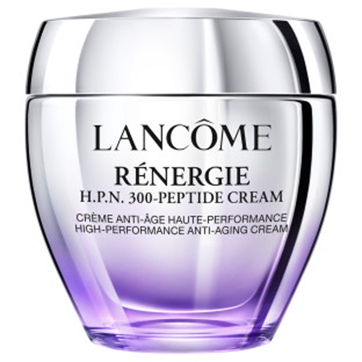 Lancôme Rénergie H.P.N. 300-Peptide Cream 50ml anti-aging ansiktskräm i en elegant lila tonad glasburk med silverlock
