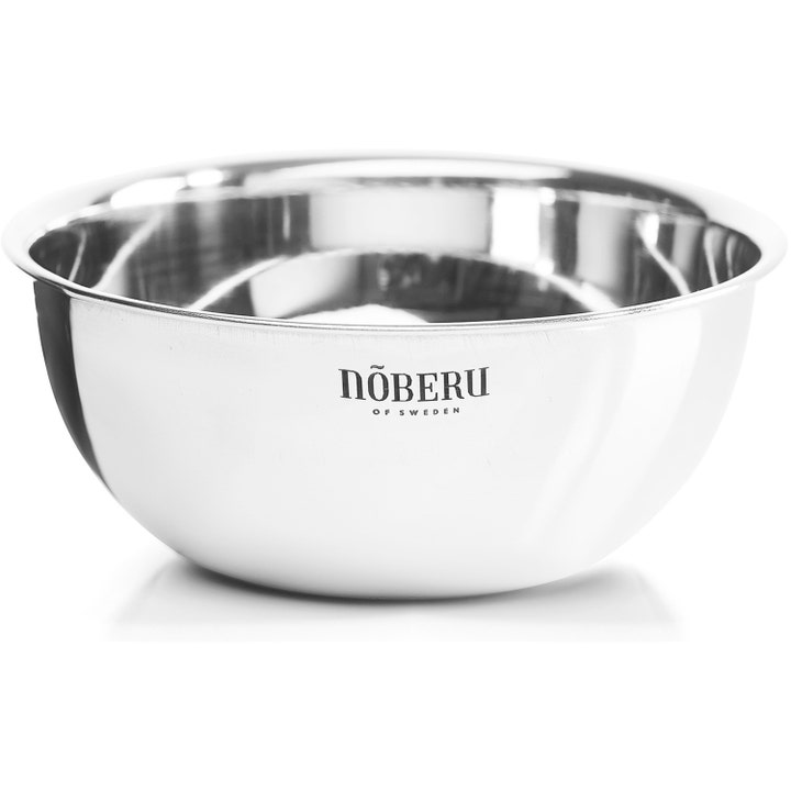 Nõberu Shaving Bowl rakskål som skapar fylligt lödder i en klassisk polerad design av rostfritt stål