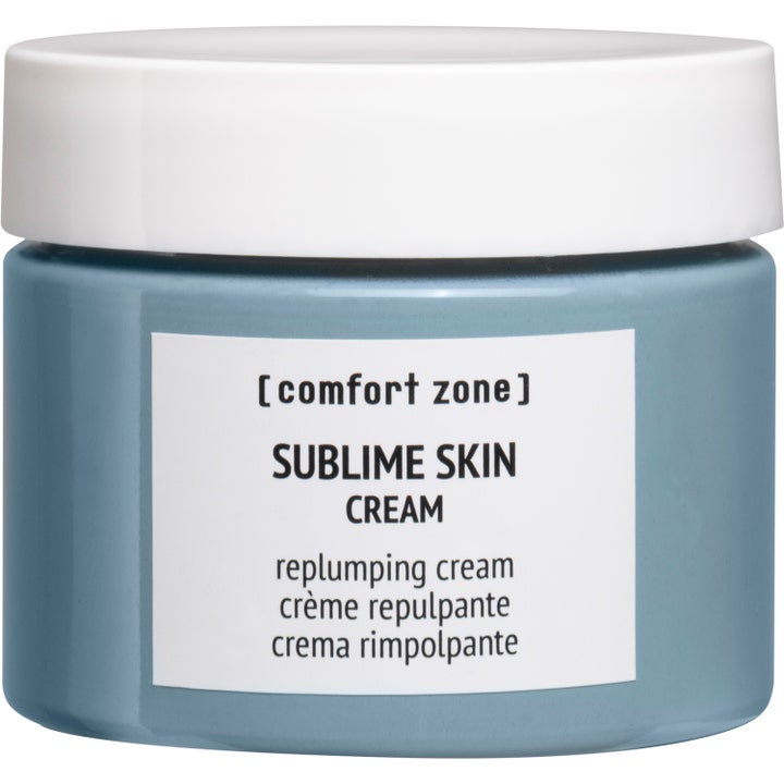 [comfort zone] Sublime Skin Cream 60 ml plumpande ansiktskräm i en blågrå glasburk med vitt lock