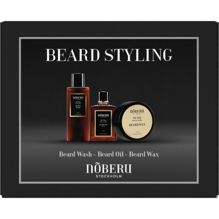 Noberu Giftbox Beard Styling Tobacco Vanilla Beard Oil, Face& Beard Wash & Beard Wax