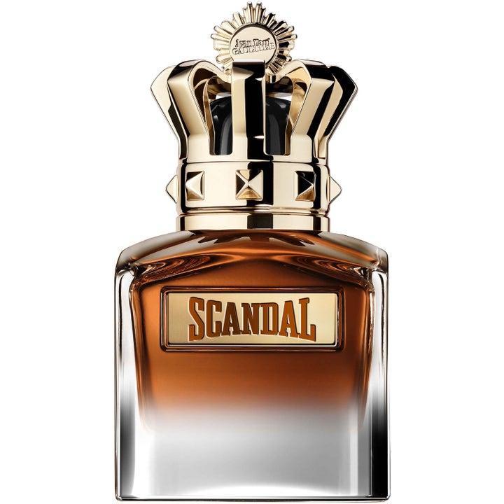 Jean Paul Gaultier Scandal Elixir For Him 50ml parfum i bärnstensfärgad glasflaska med en pampig guldfärgad kronkork