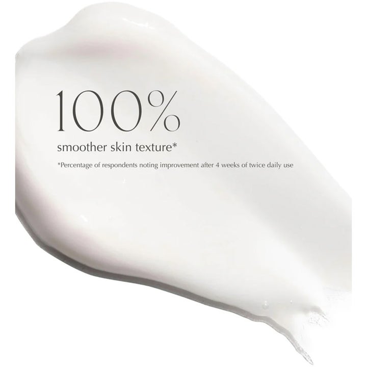 Exuviance Daily Eye Smoother 15 g ögonkräm ger slätare hud visas som vit krämig textur med texten 100% smoother skin texture