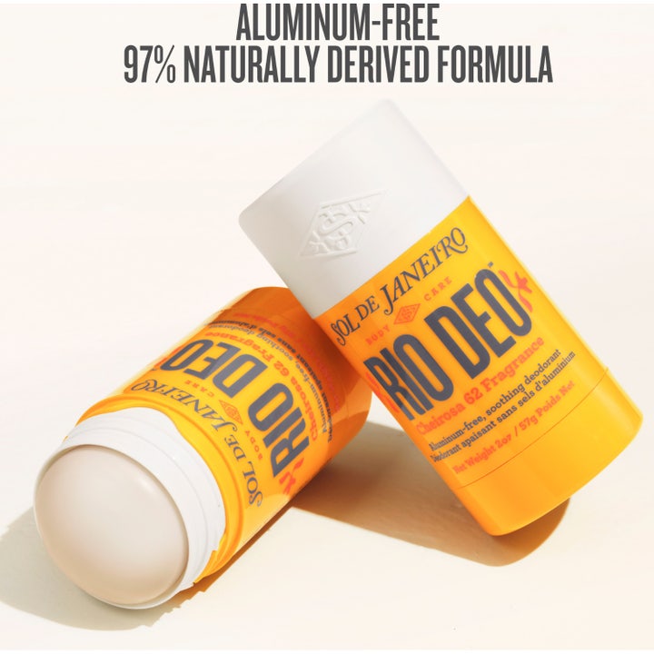 Sol de Janeiro Rio Deo 62 57 g naturlig deodorant utan aluminium i gul hylsa som motverkar lukt och lugnar huden.