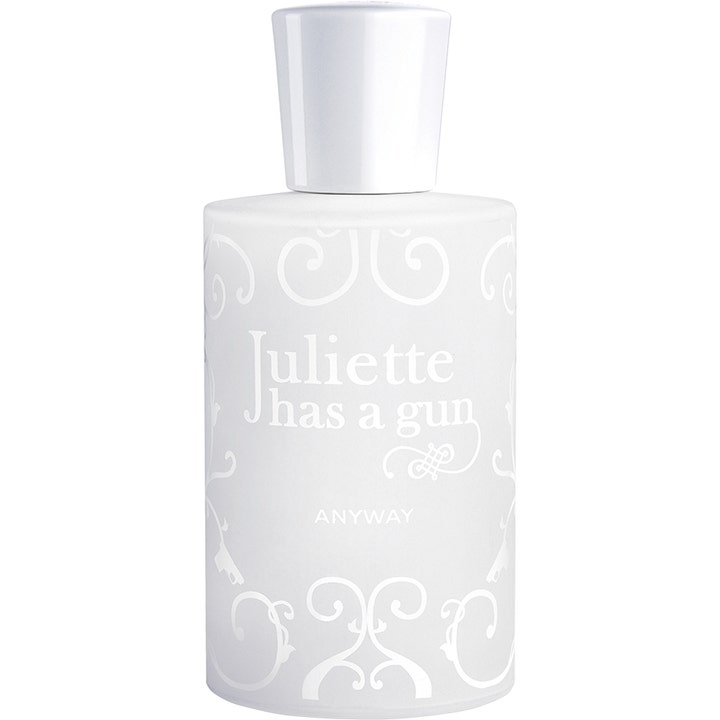 Juliette has a gun Anyway 100 ml fräsch parfym och eau de parfum nisch i vit frostad glasflaska med ornament