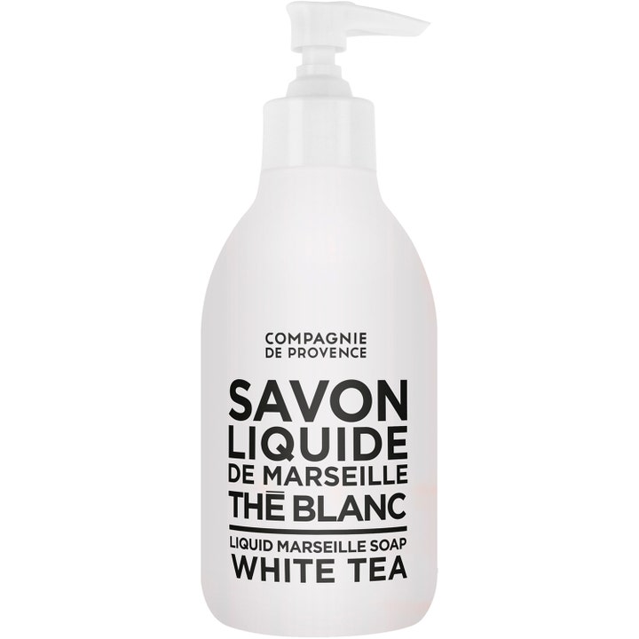 Compagnie de Provence Savon Liquide White Tea 500ml fuktgivande marseille tvål flytande i vit frostad flaska med pump