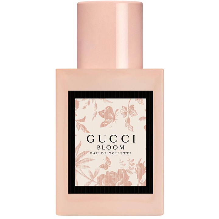 Gucci Bloom Eau de Toilette 30 ml elegant lätt parfym dam i puderrosa glasflaska med blommigt motiv