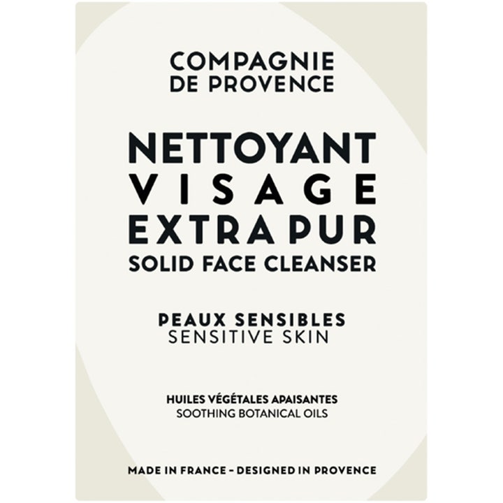 Compagnie de Provence Solid Face Cleanser ansiktsrengöring känslig hy botaniska oljor i vit pappersförpackning