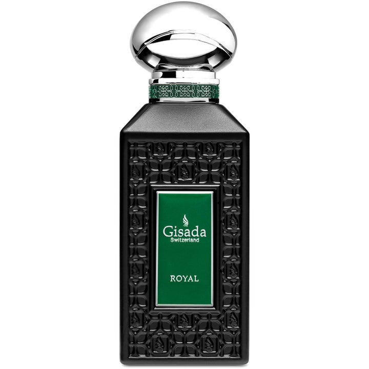 Gisada Luxury Collection Royal Parfum 100 ml unisex parfym i svart mönstrad flaska med grön etikett och silverkork