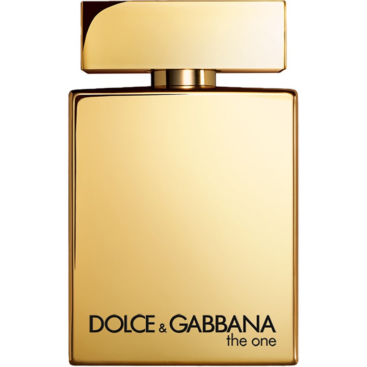 Dolce & Gabbana The One Gold Intense Eau de Parfum 50 ml herrparfym i en rektangulär flaska av glänsande guldmetall