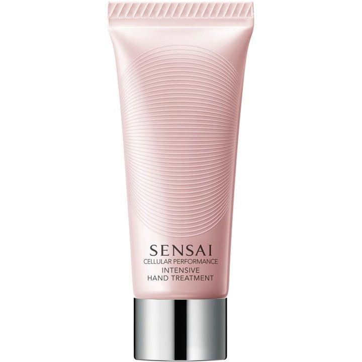 Sensai Neck & Decollette Care Limited Set 125 ml återfuktande handkräm i rosa mönstrad tub med silverlock