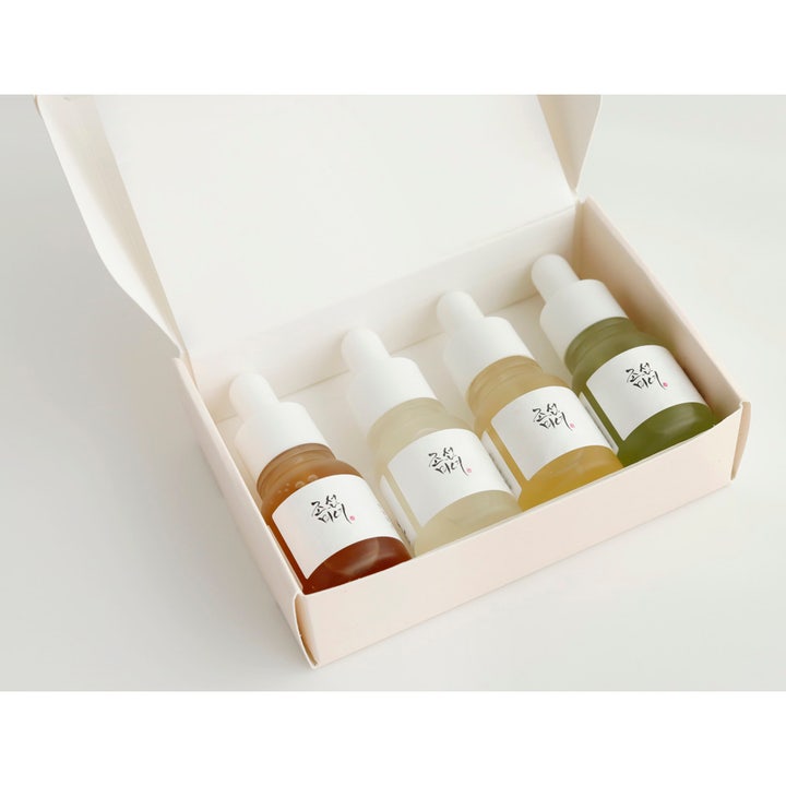 Beauty of Joseon Hanbang Serum Discovery Kit 40 ml fuktgivande ansiktsserum set med fyra flaskor i en vit ask