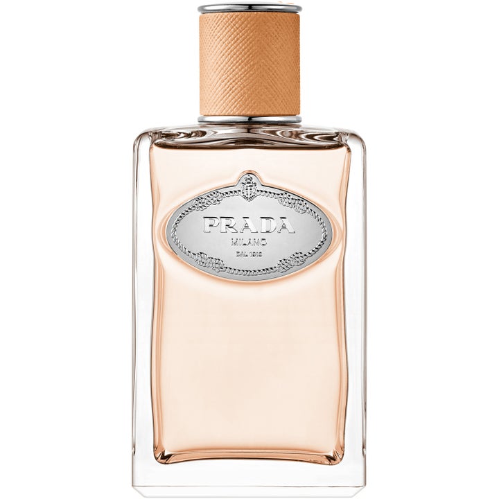 Prada Les Infusions Infusion de Santal Chai 100 ml parfym i glasflaska med silverplakett och persikofärgad kork