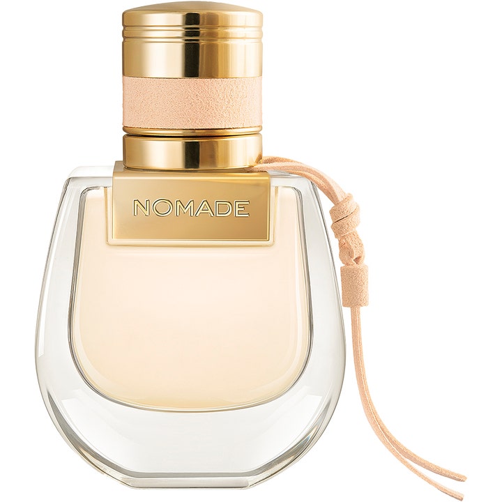 Chloé Nomade Eau de Toilette 30 ml dagsparfym dam i rundad glasflaska med guldkork och knutet rosa mockaband