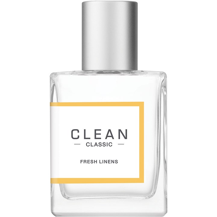 Clean Fresh Linens Eau de Parfum 30 ml fräsch eau de parfum i genomskinlig glasflaska med silverlock och gul detalj
