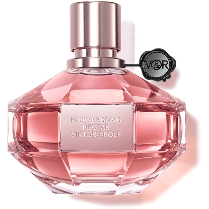 Viktor & Rolf Flowerbomb Nectar Eau de Parfum 90 ml blommig söt parfym i facetterad glasflaska med rosa vätska