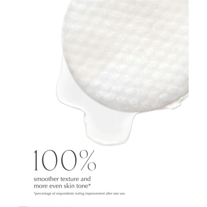 Exuviance Daily Resurfacing Peel 58 ml peeling med en mönstrad vit rondell i klar vätska som ger jämnare hudton.