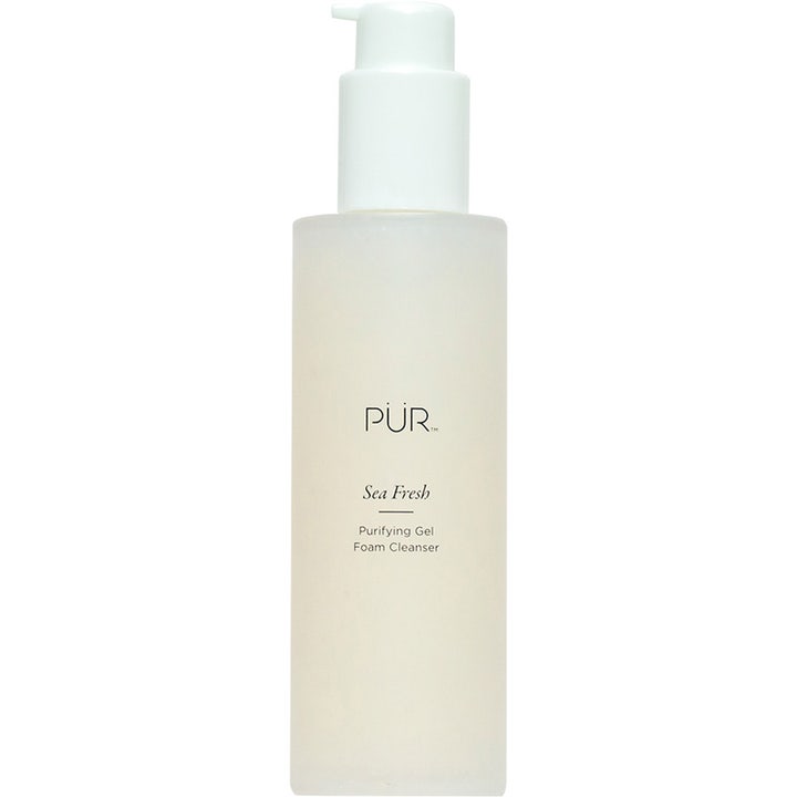 PÜR Sea Fresh Purifying Gel Foam Cleanser ansiktsrengöring PÜR med havsvatten i en frostad flaska med vit pump