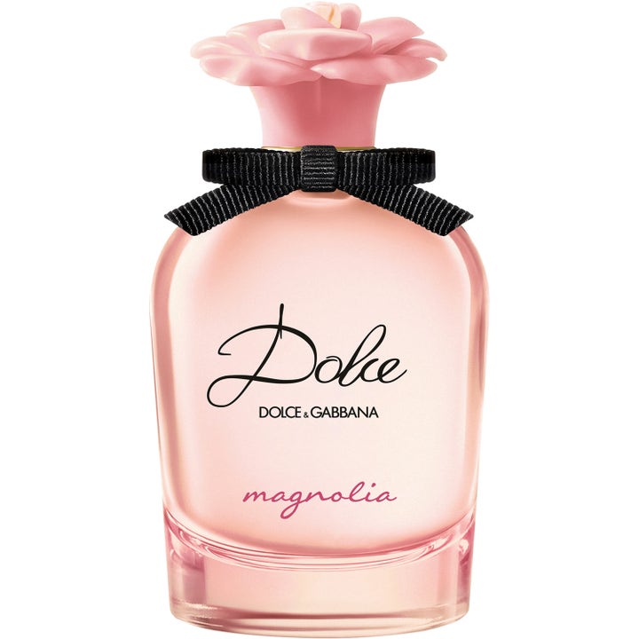 Dolce & Gabbana Dolce Magnolia Eau de Parfum 75 ml blommig parfym dam i rosa flaska med svart rosett och blomformad kork