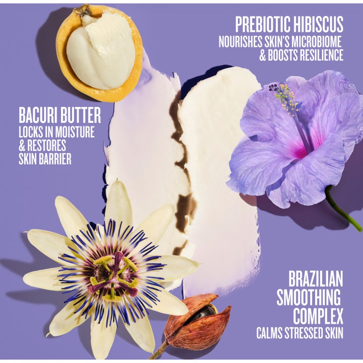 Sol de Janeiro Delicia Drench Body Butter 240 ml återfuktande hudvård med illustration av hudens lager i lila