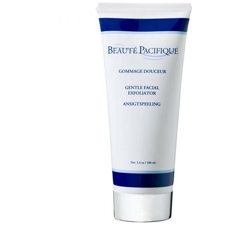 Beauté Pacifique Gommage Douceur 100 ml exfolierande ansiktspeeling i vit tub med blå detaljer