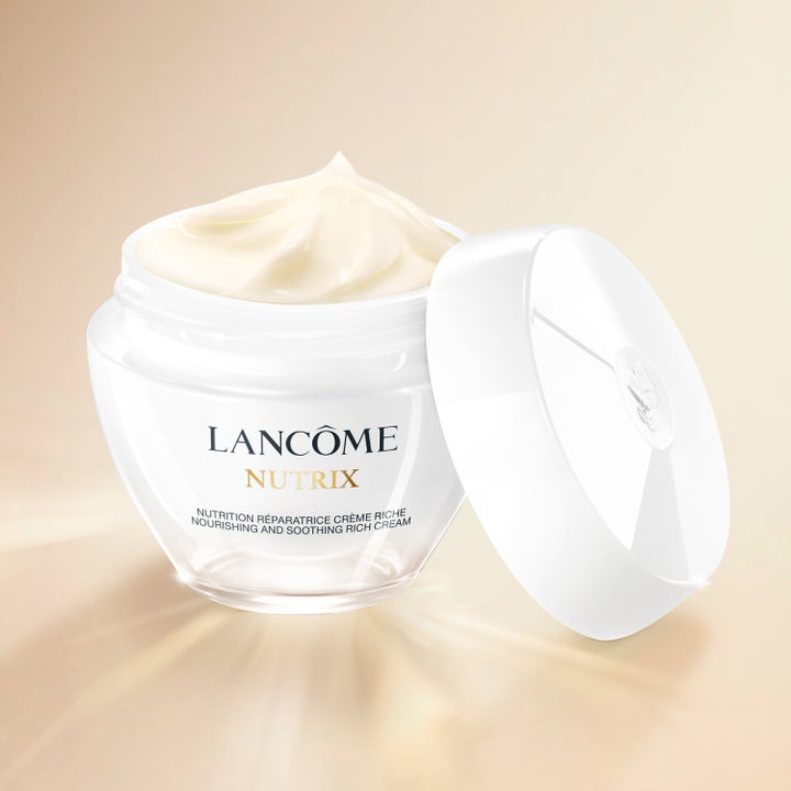 Lancôme Nutrix Face Cream 50 ml närande ansiktskräm i vit glasburk med krämig vit textur
