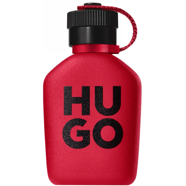 Hugo Boss Hugo Intense herr 75 ml maskulin parfym i röd texturerad flaska med svart kork och rött band