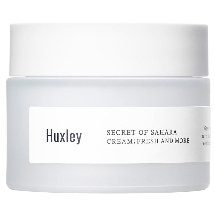 Huxley Secret of Sahara Cream Fresh and More 50 ml ansiktskräm för daglig användning i frostad glasburk med vitt lock