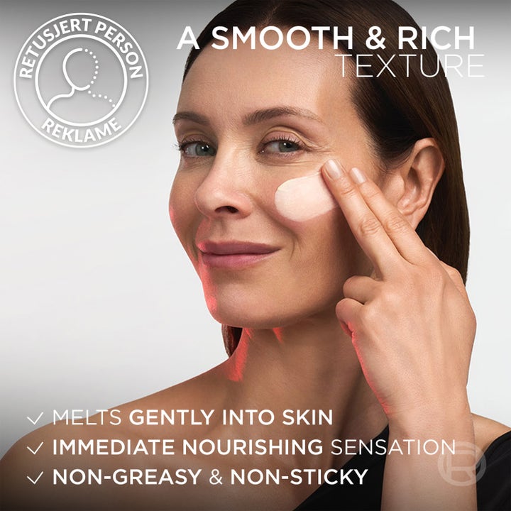 L'Oréal Paris Revitalift Laser nattkräm 50 ml anti-rynk hyaluronsyra nattkräm med rik vit textur som smälter in.