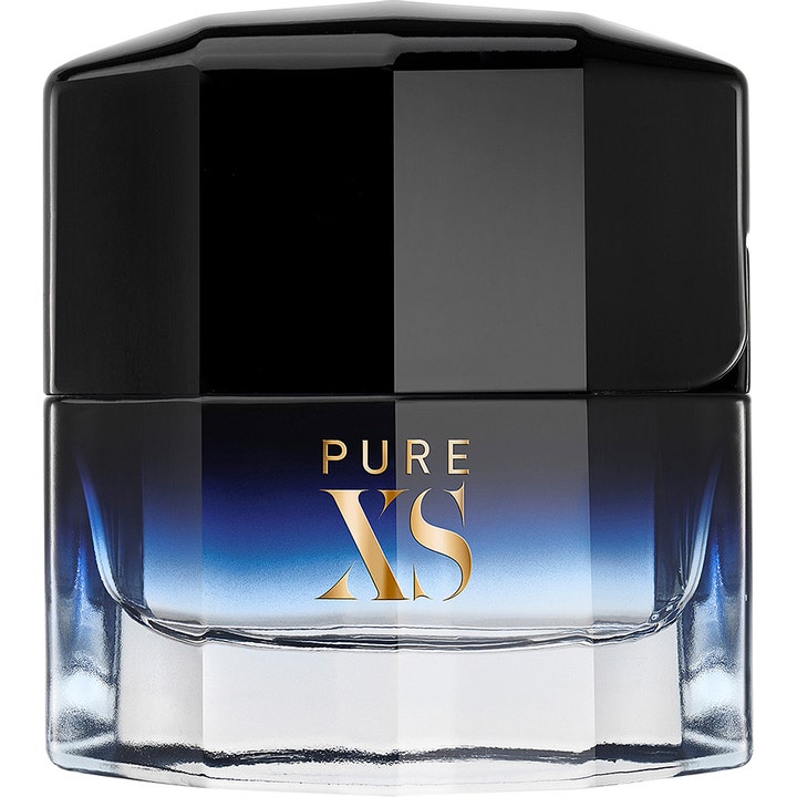 Paco Rabanne Pure XS Eau de Toilette 50 ml herrparfym i en facetterad glasflaska med blå färgtoner och svart lock