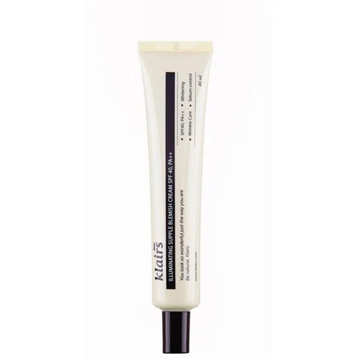 Klairs Illuminating Supple Blemish Cream 40 ml illuminerande koreansk bb cream i beige tub med svart lock