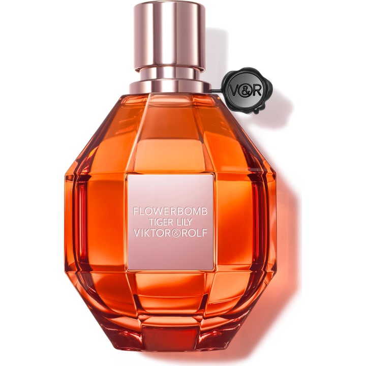 Viktor & Rolf Flowerbomb Tiger Lily 50 ml blommig parfym för kvällsbruk orange slipad glasflaska med roséguldfärgat lock