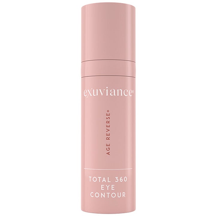 Exuviance Age Reverse+ Total 360 Eye Contour 15 ml uppstramande ögonkräm mot rynkor i en matt rosa cylinderflaska