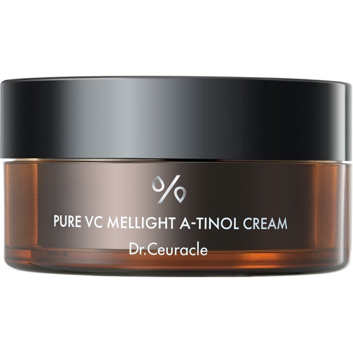 Dr. Ceuracle Pure VC Mellight A-Tinol Cream lystergivande ansiktskräm med vitamin C i mörkbrun glasburk med svart lock