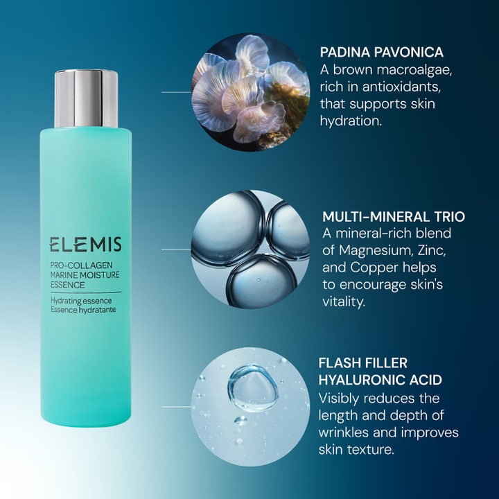 Elemis Pro-Collagen Marine Moisture Essence 100 ml återfuktande ansiktsessens med hyaluronsyra som ger anti-age effekt