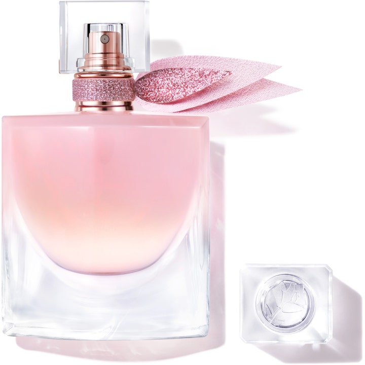 Lancôme La vie est belle Vanille Nude 30ml EdP i fyrkantig glasflaska med rosa vätska och en glittrande rosett vid halsen